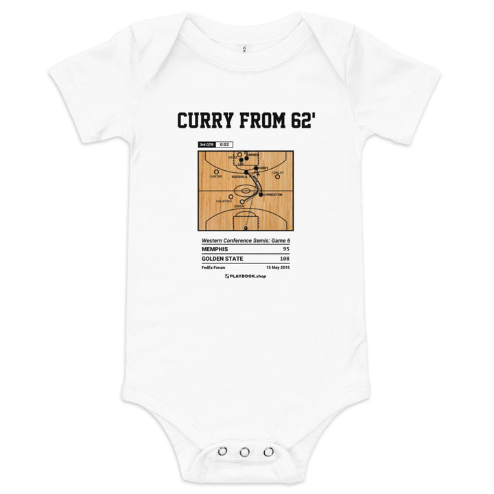 Greatest Golden State Warriors Plays Baby Bodysuit: Curry from 62' (2015)