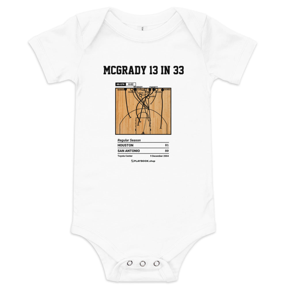 Greatest Houston Rockets Plays Baby Bodysuit: McGrady 13 in 33 (2004)