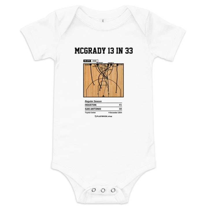 Greatest Houston Rockets Plays Baby Bodysuit: McGrady 13 in 33 (2004)