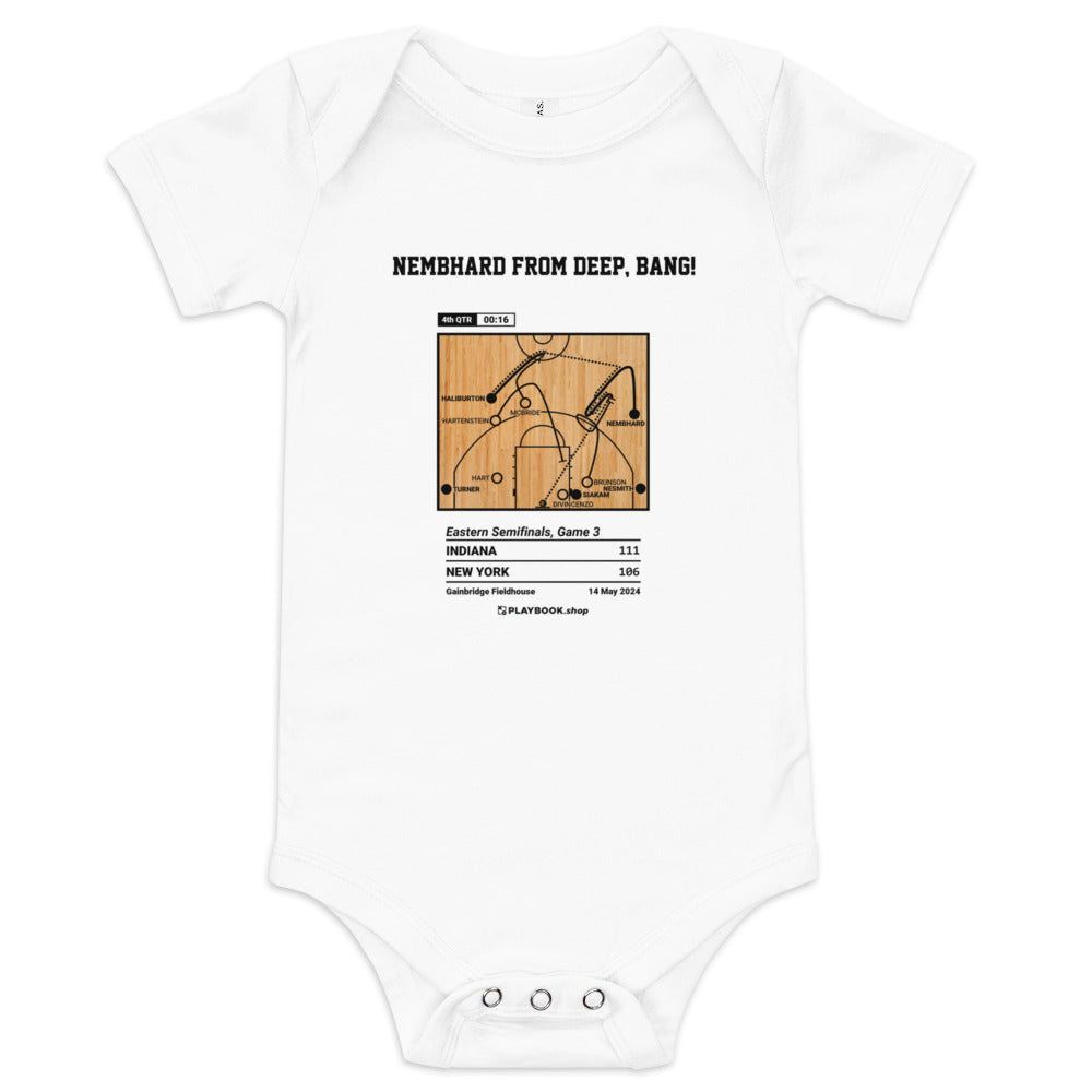 Greatest Indiana Pacers Plays Baby Bodysuit: Nembhard from deep, BANG! (2024)