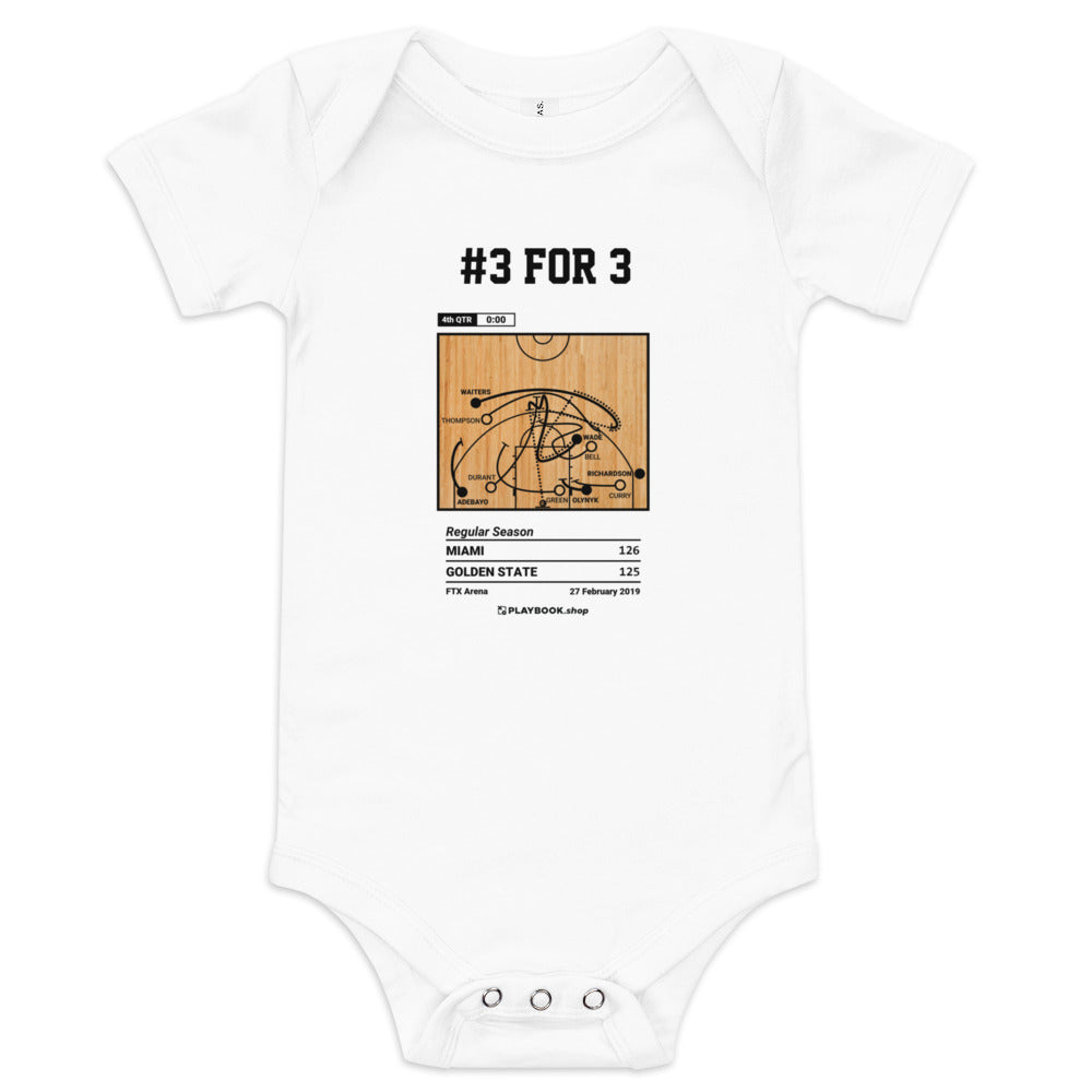 Greatest Miami Heat Plays Baby Bodysuit: #3 for 3 (2019)