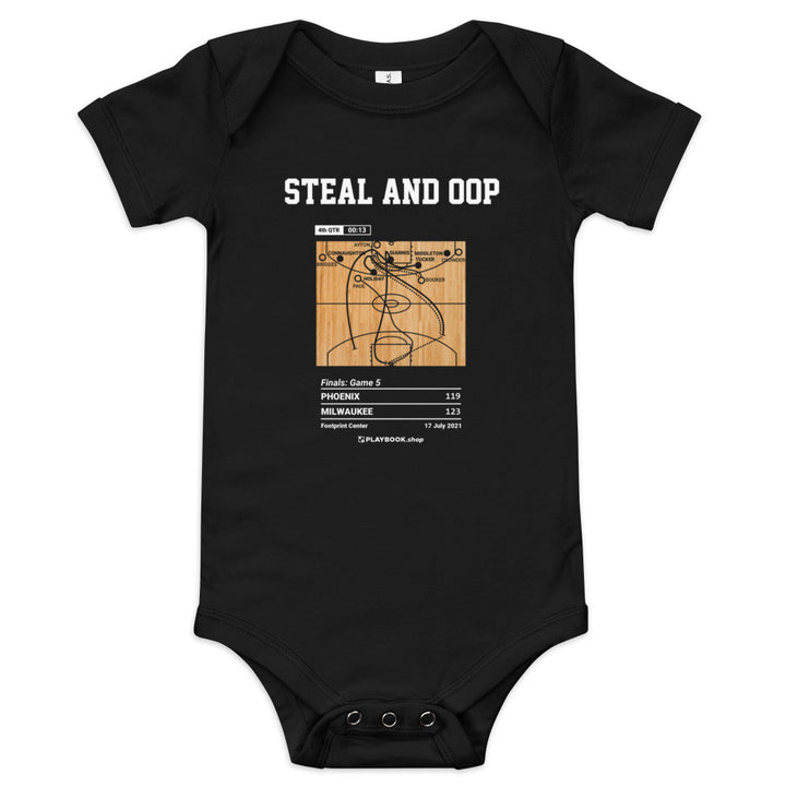 Greatest Milwaukee Bucks Plays Baby Bodysuit: Steal and Oop (2021)