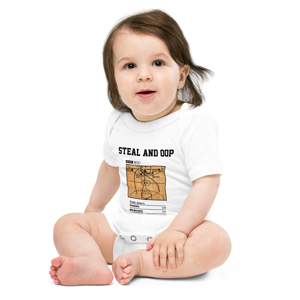 Greatest Milwaukee Bucks Plays Baby Bodysuit: Steal and Oop (2021)
