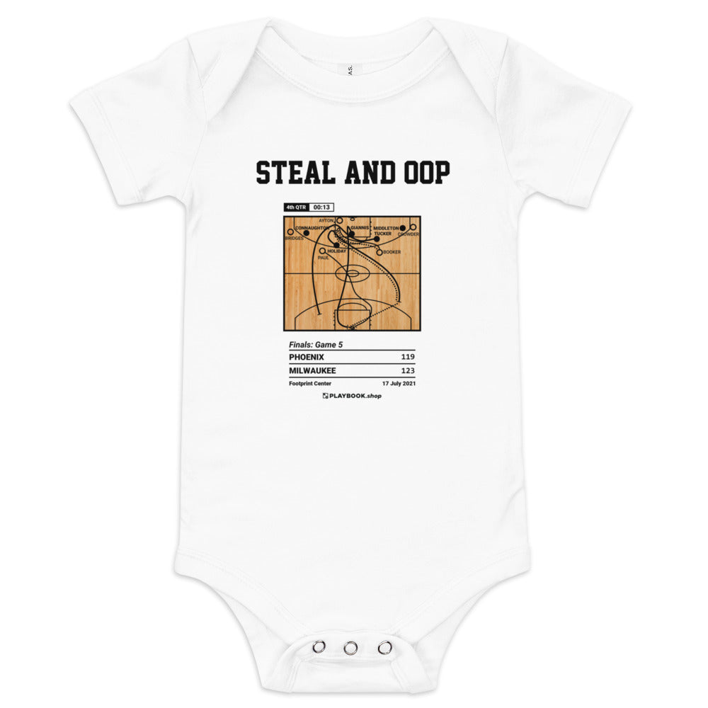 Greatest Milwaukee Bucks Plays Baby Bodysuit: Steal and Oop (2021)
