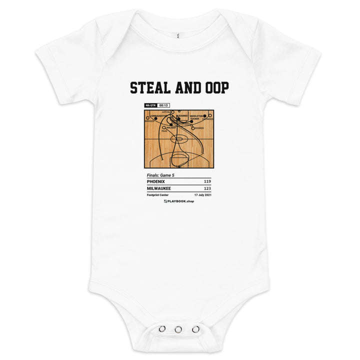 Greatest Milwaukee Bucks Plays Baby Bodysuit: Steal and Oop (2021)