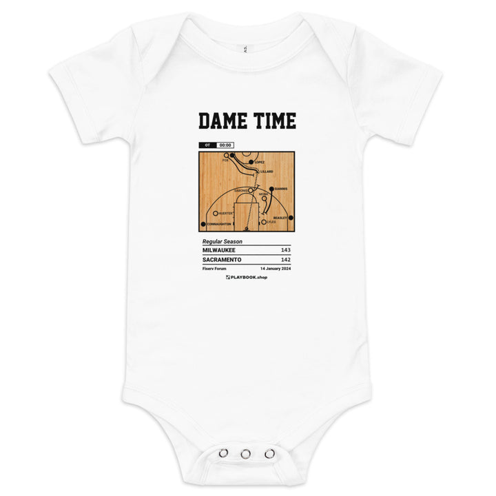 Greatest Milwaukee Bucks Plays Baby Bodysuit: Dame Time (2024)