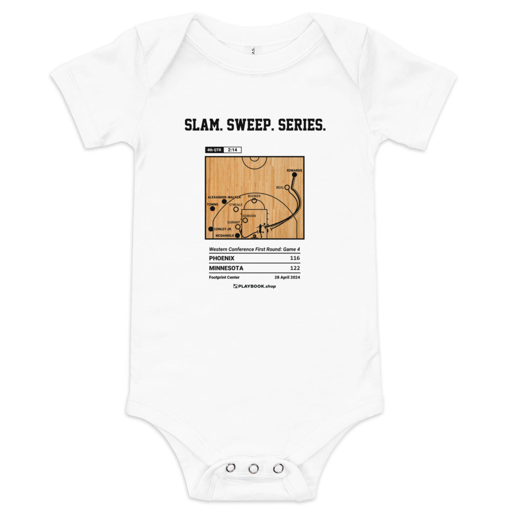 Greatest Minnesota Timberwolves Plays Baby Bodysuit: Slam. Sweep. Series. (2024)