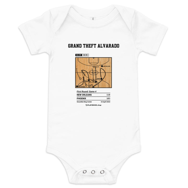 Greatest New Orleans Pelicans Plays Baby Bodysuit: Grand Theft Alvarado (2022)