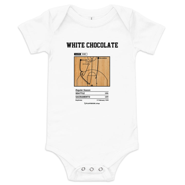 Greatest Sacramento Kings Plays Baby Bodysuit: White Chocolate (1999)