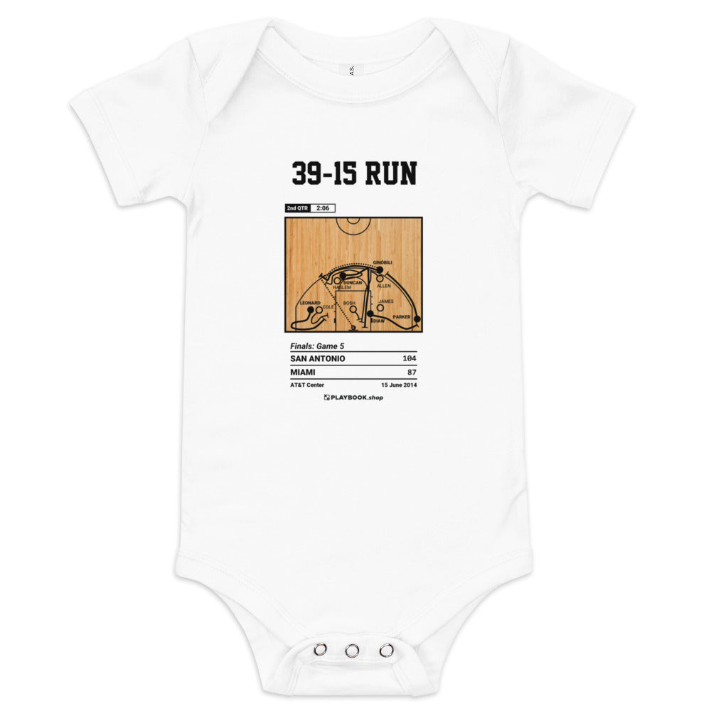 Greatest San Antonio Spurs Plays Baby Bodysuit: 39-15 run (2014)