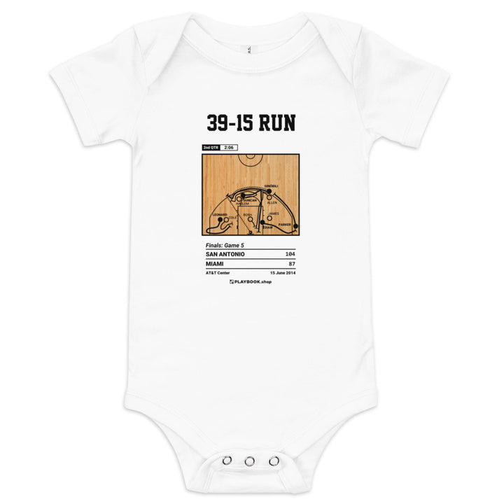 Greatest San Antonio Spurs Plays Baby Bodysuit: 39-15 run (2014)