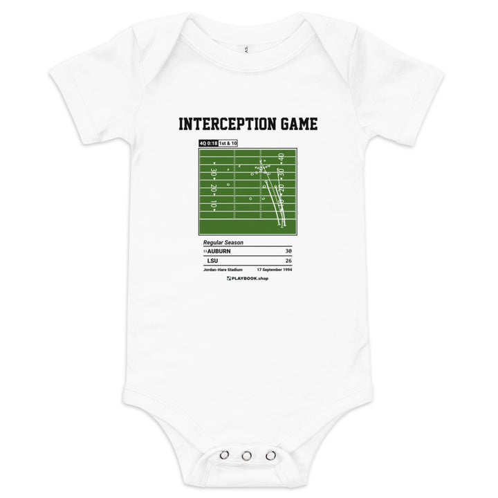 Greatest Auburn Football Plays Baby Bodysuit: Interception Game (1994)