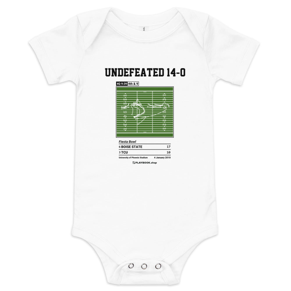 Greatest Boise State Football Plays Baby Bodysuit: Undefeated 14-0 (2010)