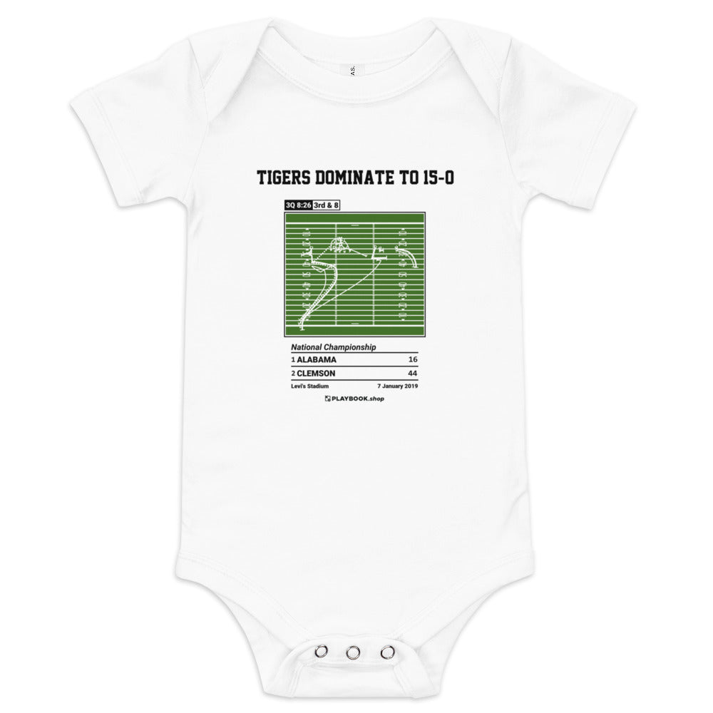 Greatest Clemson Football Plays Baby Bodysuit: Tigers dominate to 15-0 (2019)