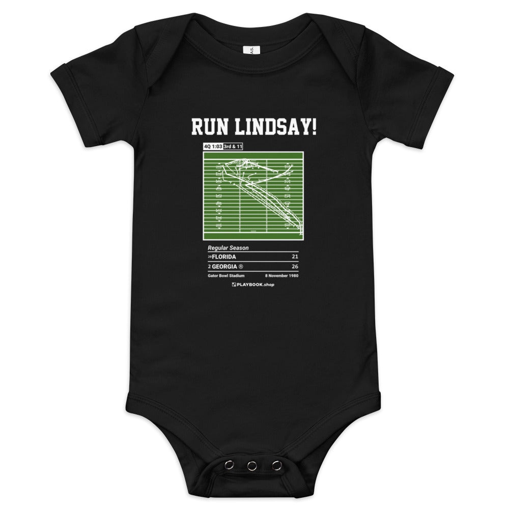 Greatest Georgia Football Plays Baby Bodysuit: Run Lindsay! (1980)