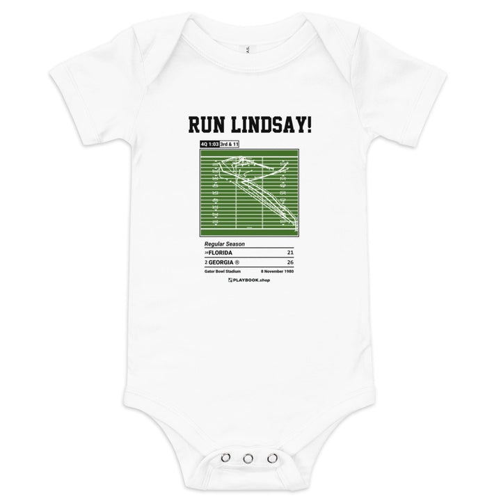Greatest Georgia Football Plays Baby Bodysuit: Run Lindsay! (1980)