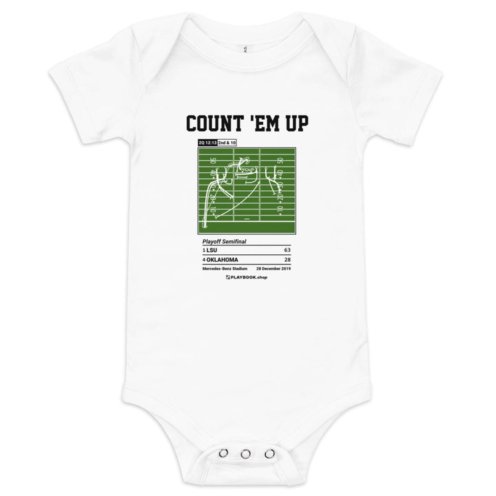 Greatest LSU Football Plays Baby Bodysuit: Count 'em up (2019)