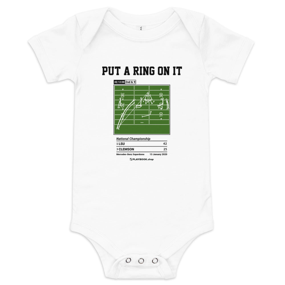 Greatest LSU Football Plays Baby Bodysuit: Put a ring on it (2020)