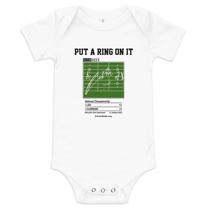 Greatest LSU Football Plays Baby Bodysuit: Put a ring on it (2020)