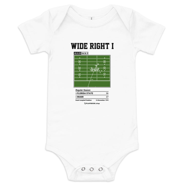 Greatest Miami Football Plays Baby Bodysuit: Wide Right I (1991)
