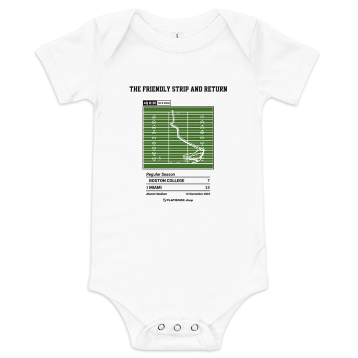 Greatest Miami Football Plays Baby Bodysuit: The friendly strip and return (2001)