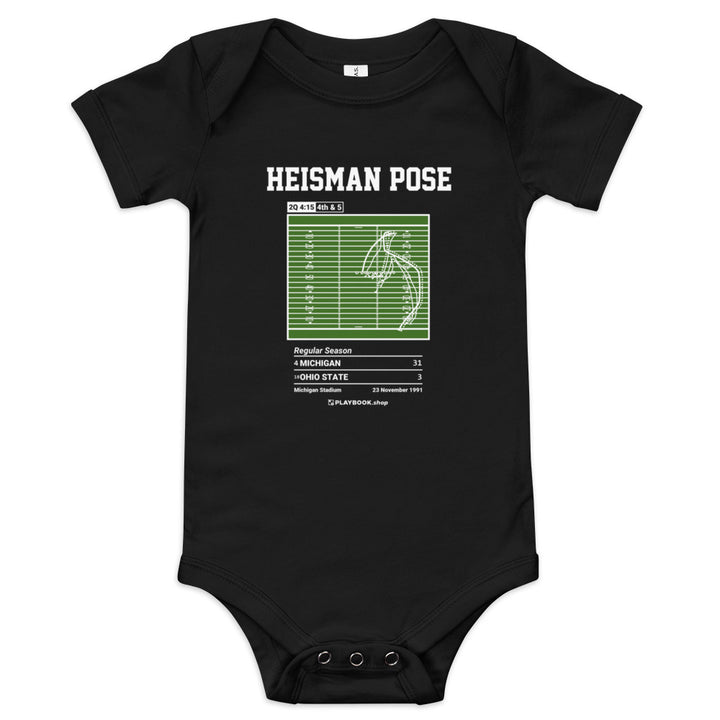 Greatest Michigan Football Plays Baby Bodysuit: Heisman Pose (1991)