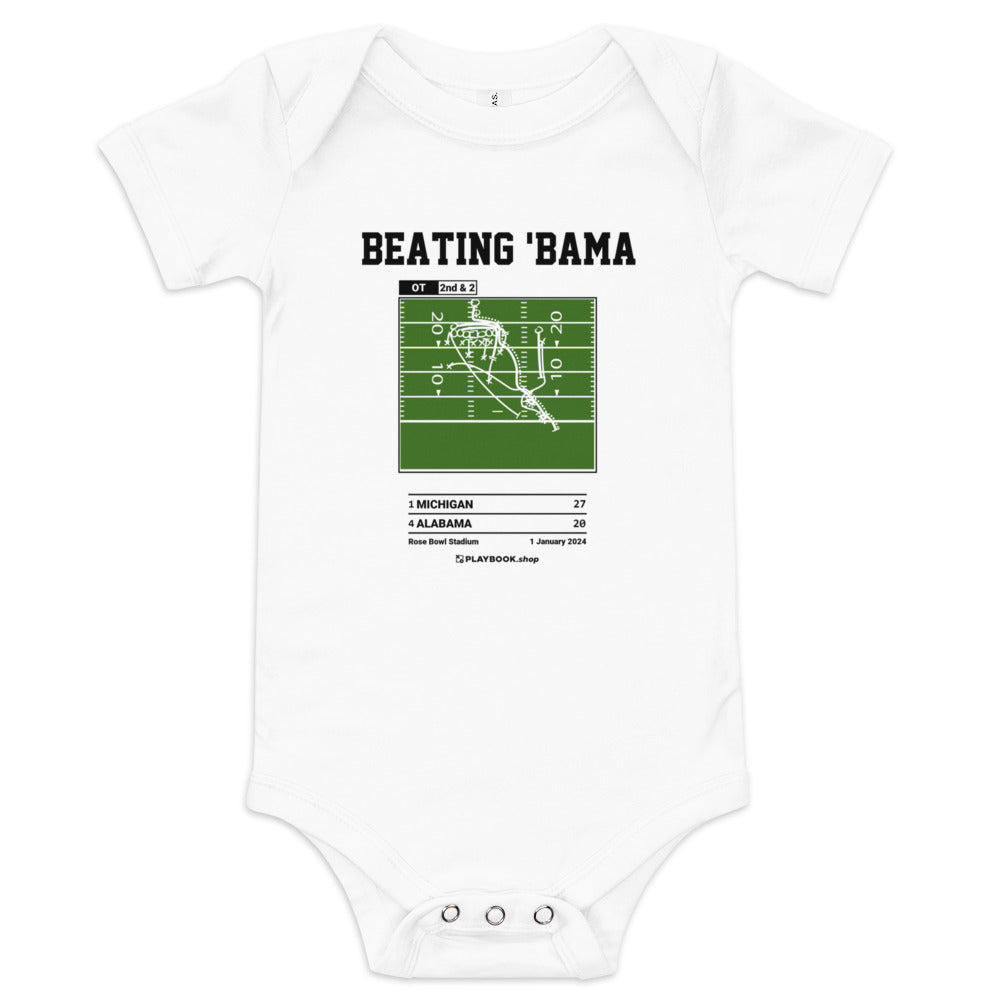 Greatest Michigan Football Plays Baby Bodysuit: Beating 'Bama (2024)