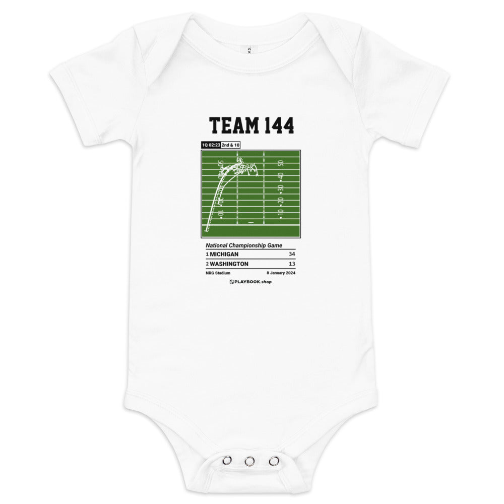 Greatest Michigan Football Plays Baby Bodysuit: Team 144 (2024)