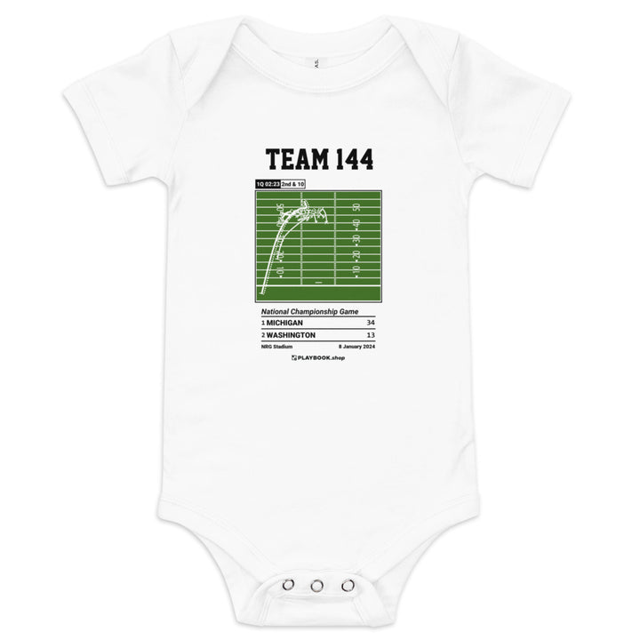 Greatest Michigan Football Plays Baby Bodysuit: Team 144 (2024)