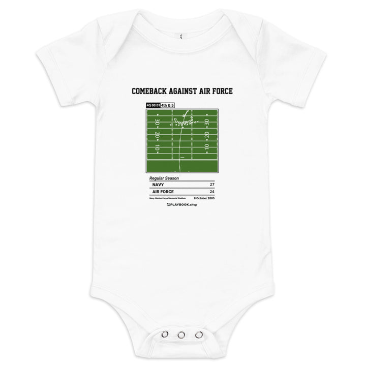 Greatest Navy Football Plays Baby Bodysuit: Comeback against Air Force (2005)