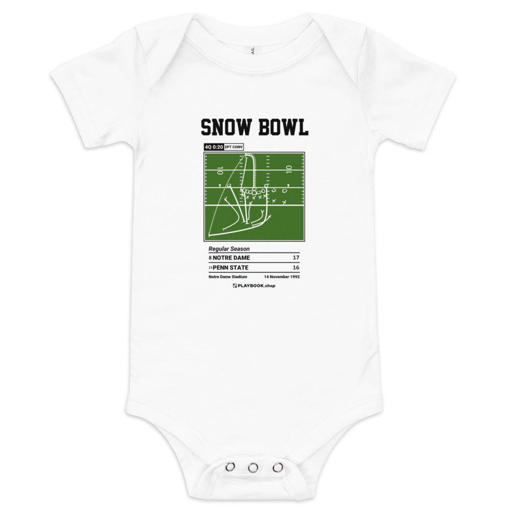 Greatest Notre Dame Football Plays Baby Bodysuit: Snow Bowl (1992)