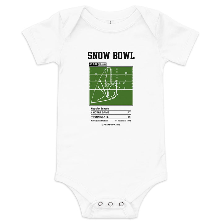 Greatest Notre Dame Football Plays Baby Bodysuit: Snow Bowl (1992)