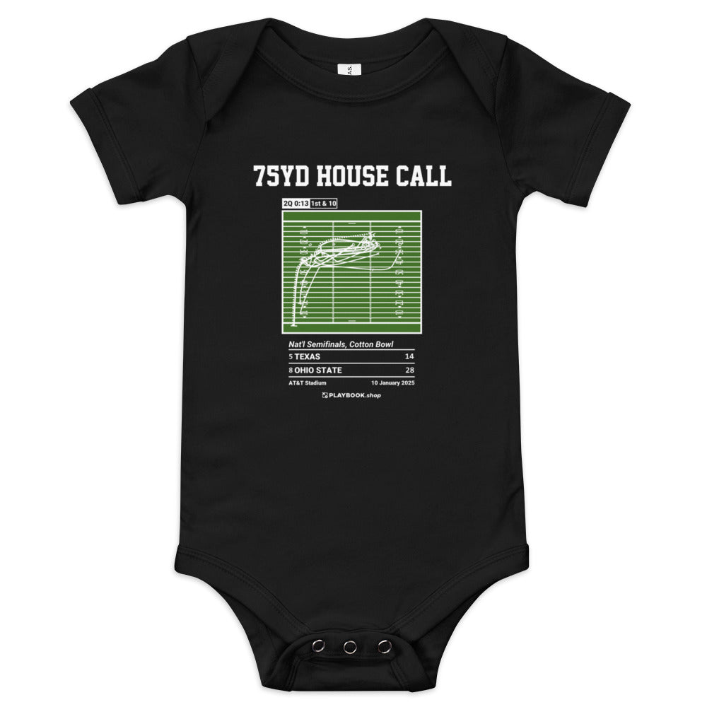 Greatest Ohio State Football Plays Baby Bodysuit: 75yd House Call (2025)