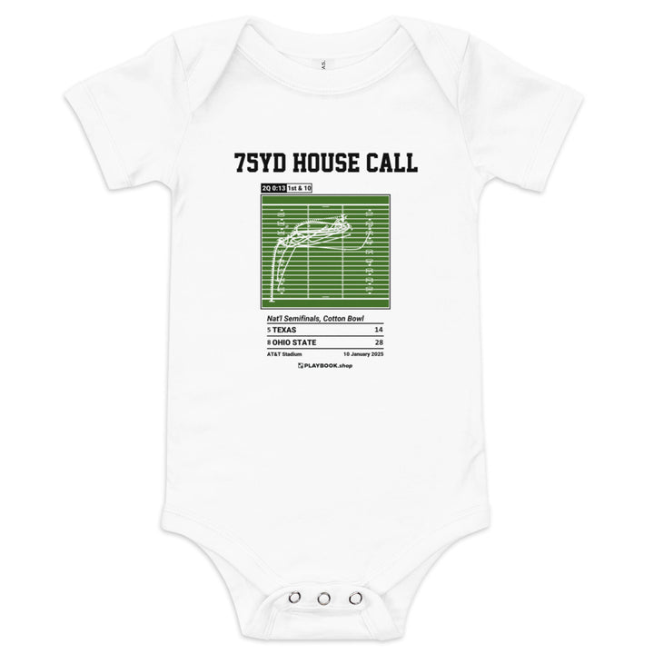 Greatest Ohio State Football Plays Baby Bodysuit: 75yd House Call (2025)