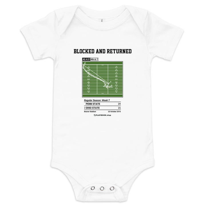Greatest Penn State Football Plays Baby Bodysuit: Blocked and Returned (2016)