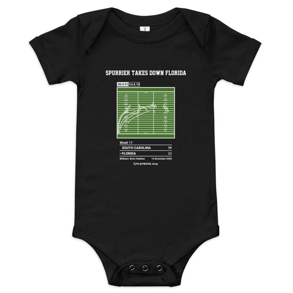 Greatest South Carolina Football Plays Baby Bodysuit: Spurrier takes down Florida (2005)