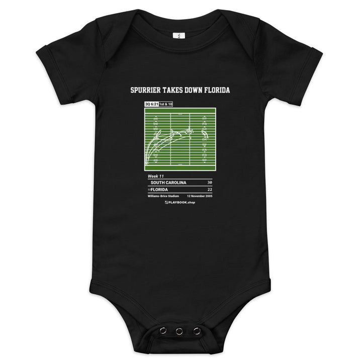 Greatest South Carolina Football Plays Baby Bodysuit: Spurrier takes down Florida (2005)