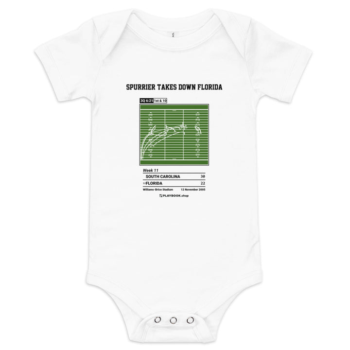 Greatest South Carolina Football Plays Baby Bodysuit: Spurrier takes down Florida (2005)