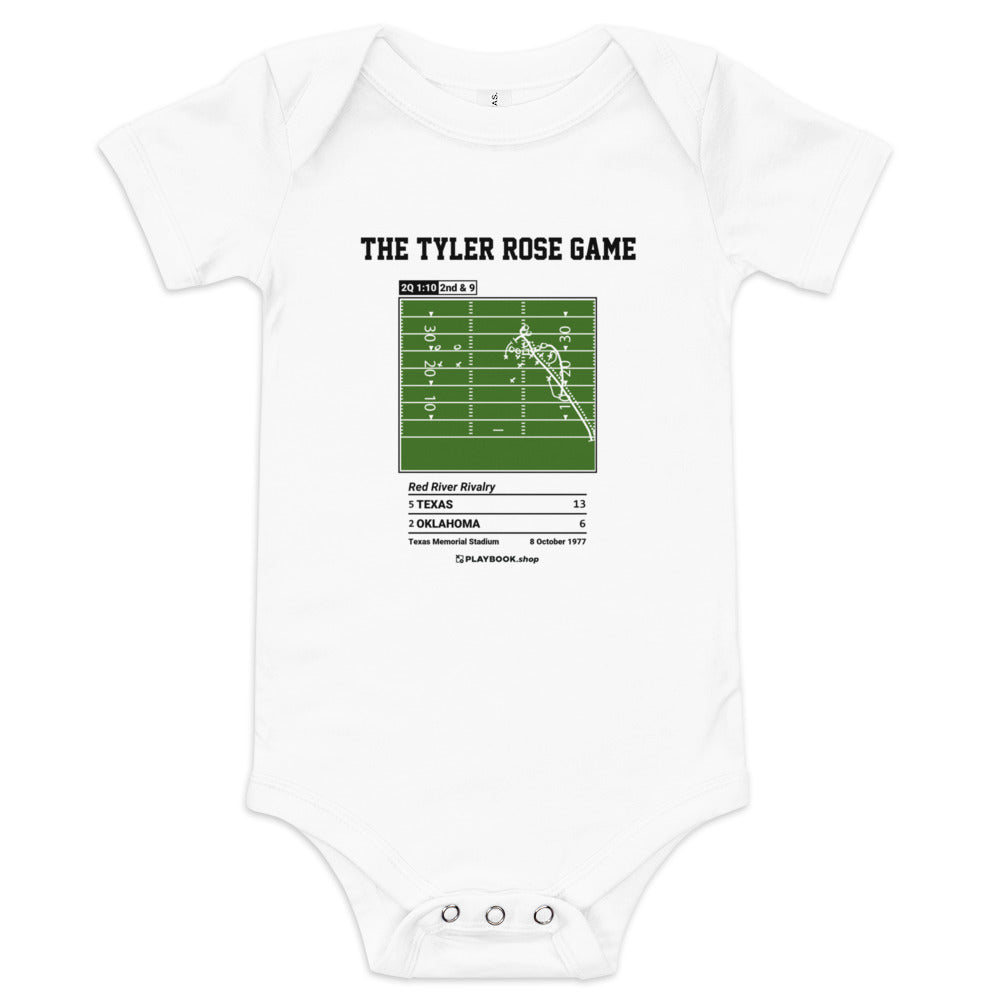 Greatest Texas Football Plays Baby Bodysuit: The Tyler Rose game (1977)