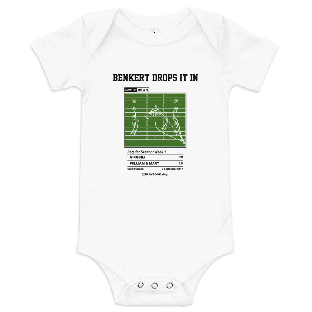 Greatest Virginia Football Plays Baby Bodysuit: Benkert Drops It In (2017)