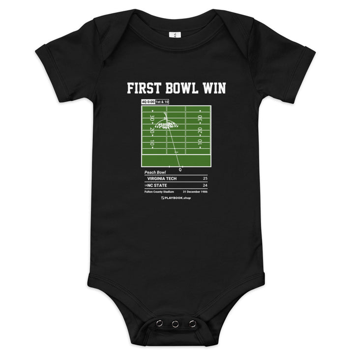 Greatest Virginia Tech Football Plays Baby Bodysuit: First bowl win (1986)