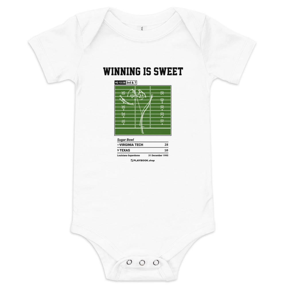Greatest Virginia Tech Football Plays Baby Bodysuit: Winning is sweet (1995)