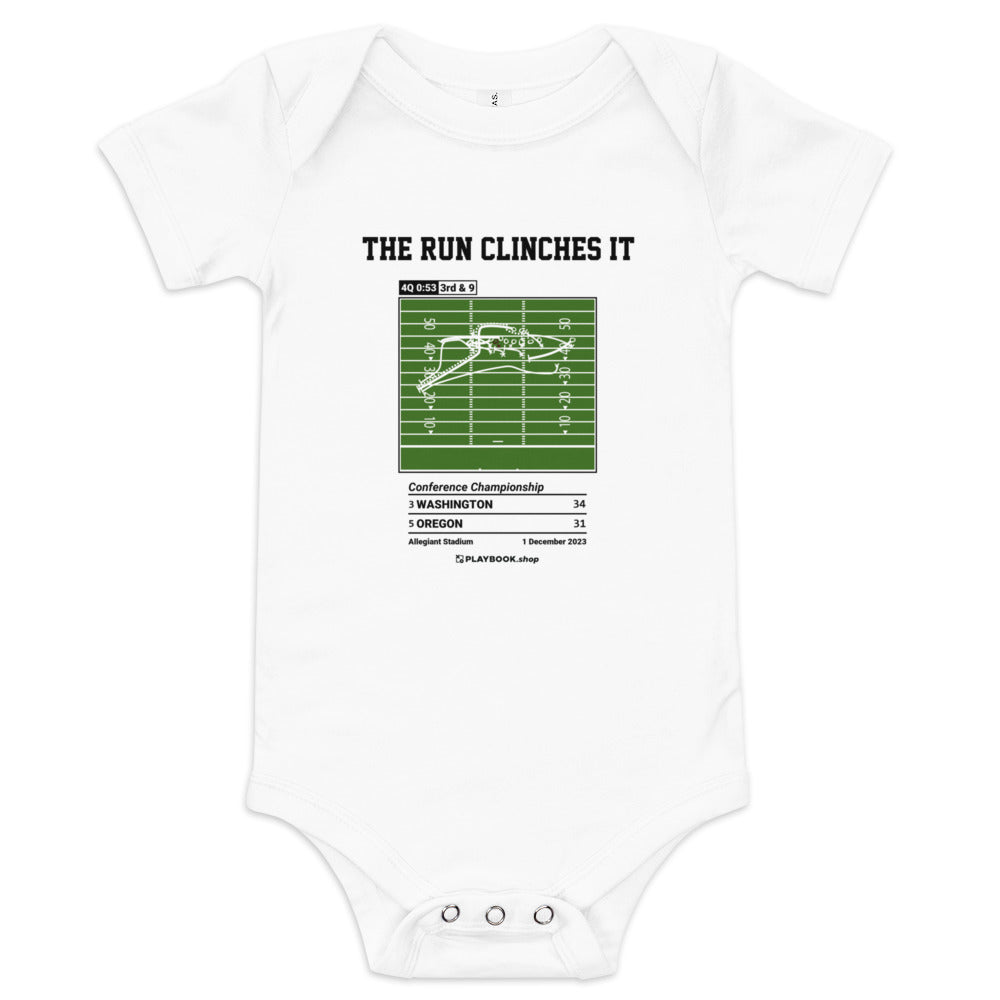 Greatest Washington Football Plays Baby Bodysuit: The Run Clinches It (2023)