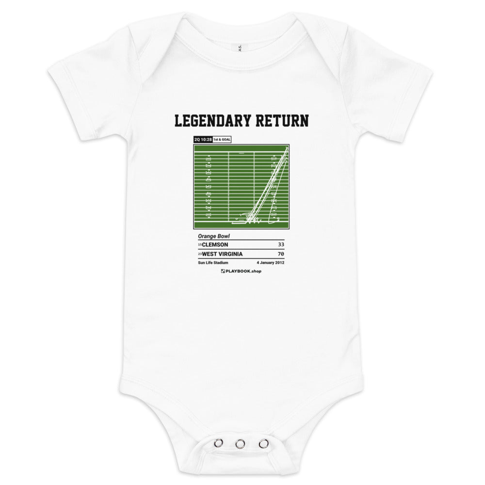 Greatest West Virginia Football Plays Baby Bodysuit: Legendary Return (2012)
