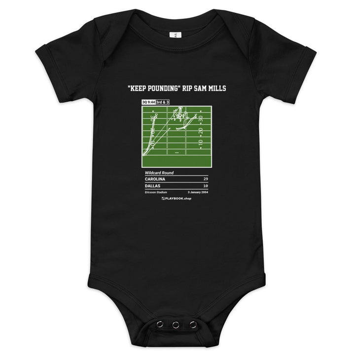 Greatest Carolina Panthers Plays Baby Bodysuit: "Keep Pounding" RIP Sam Mills (2004)