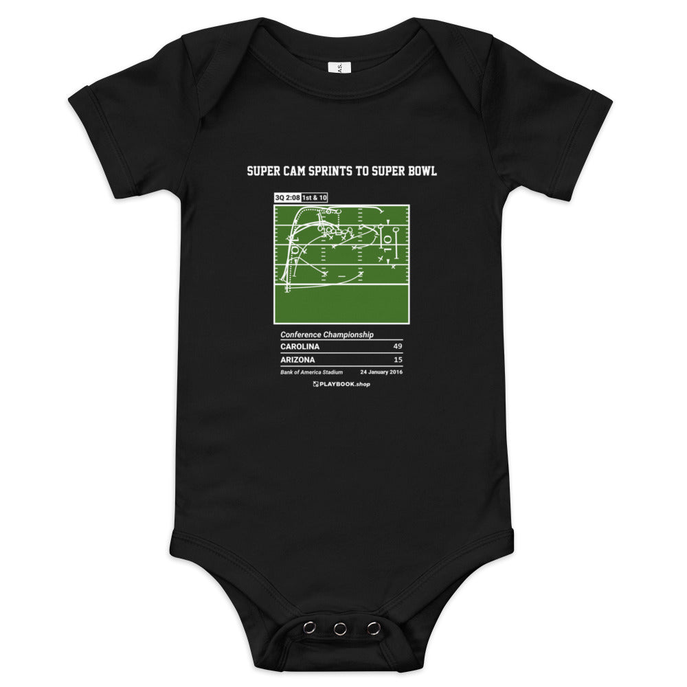 Greatest Carolina Panthers Plays Baby Bodysuit: Super Cam sprints to Super Bowl (2016)