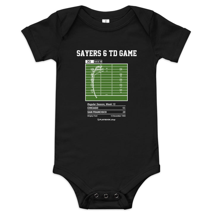 Greatest Chicago Bears Plays Baby Bodysuit: Sayers 6 TD game (1965)