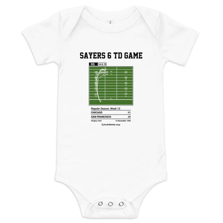 Greatest Chicago Bears Plays Baby Bodysuit: Sayers 6 TD game (1965)