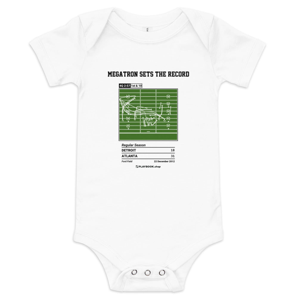 Greatest Detroit Lions Plays Baby Bodysuit: Megatron Sets the Record (2012)