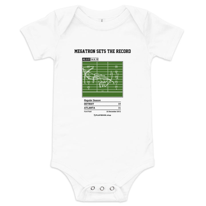 Greatest Detroit Lions Plays Baby Bodysuit: Megatron Sets the Record (2012)